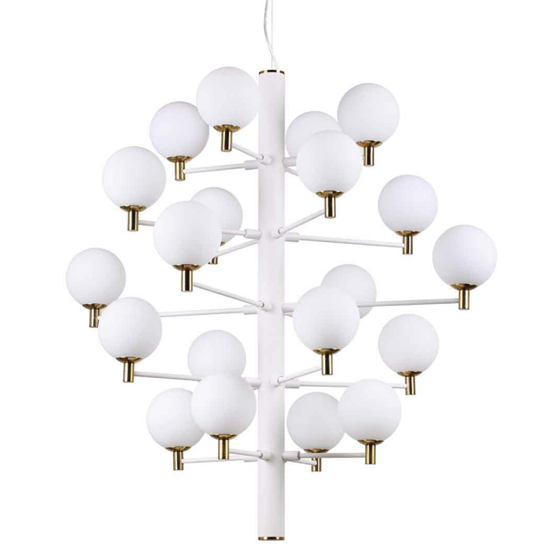 Люстра Italian Globe Abstraction Light White 20 Белый Золотой Люстра Italian Globe Abstraction Light White 20 Белый Золотой в Тюмени | Loft Concept