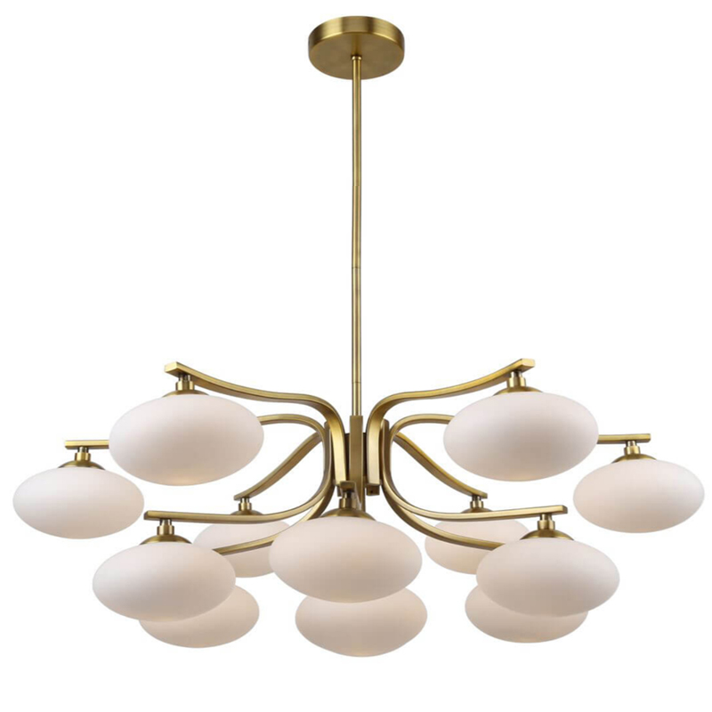 Oval Balls Mushrooms Chandelier 13 Brass Латунь Прозрачный белый Oval Balls Mushrooms Chandelier 13 Brass Латунь Прозрачный белый в Тюмени | Loft Concept