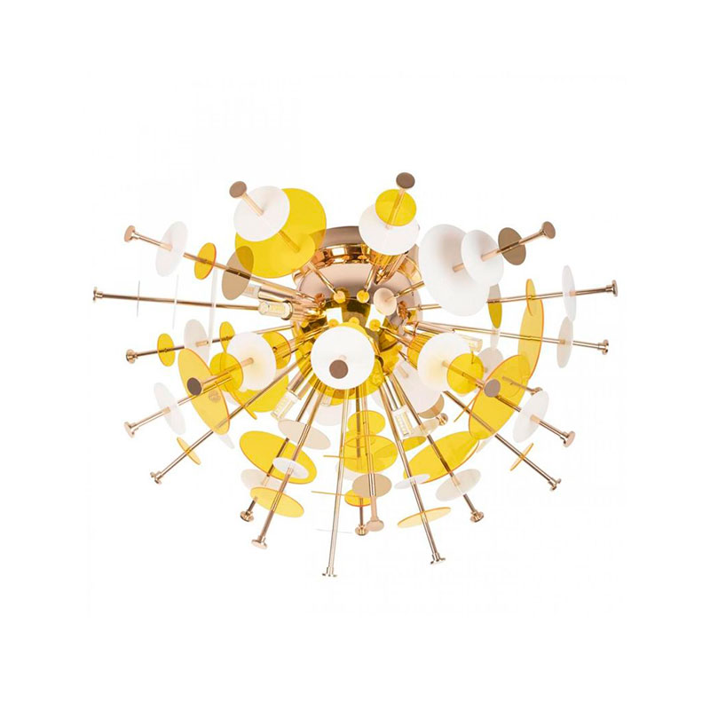 Потолочный светильник Dandelion Yellow диаметр 60 Золотой Белый Желтый Потолочный светильник Dandelion Yellow диаметр 60 Золотой Белый Желтый в Тюмени | Loft Concept