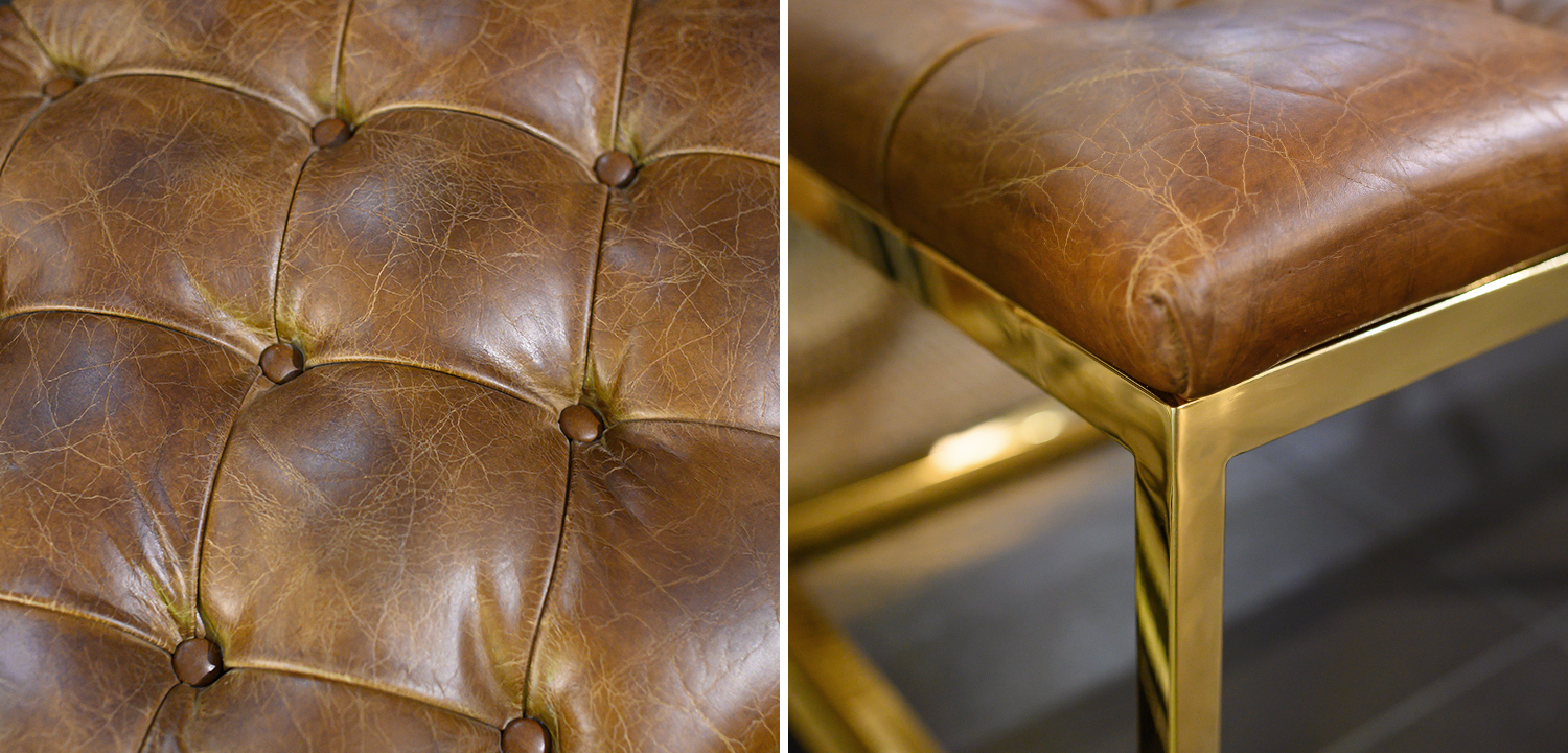 Банкетка Helewise Leather Brown Bench - фото