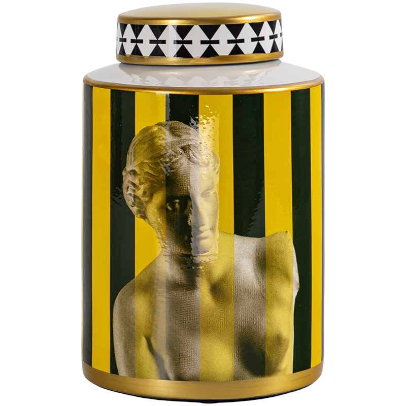 Ваза с крышкой Venus Yellow Black Vase Золотой Желтый Черный Черно-белый Ваза с крышкой Venus Yellow Black Vase Золотой Желтый Черный Черно-белый в Тюмени | Loft Concept