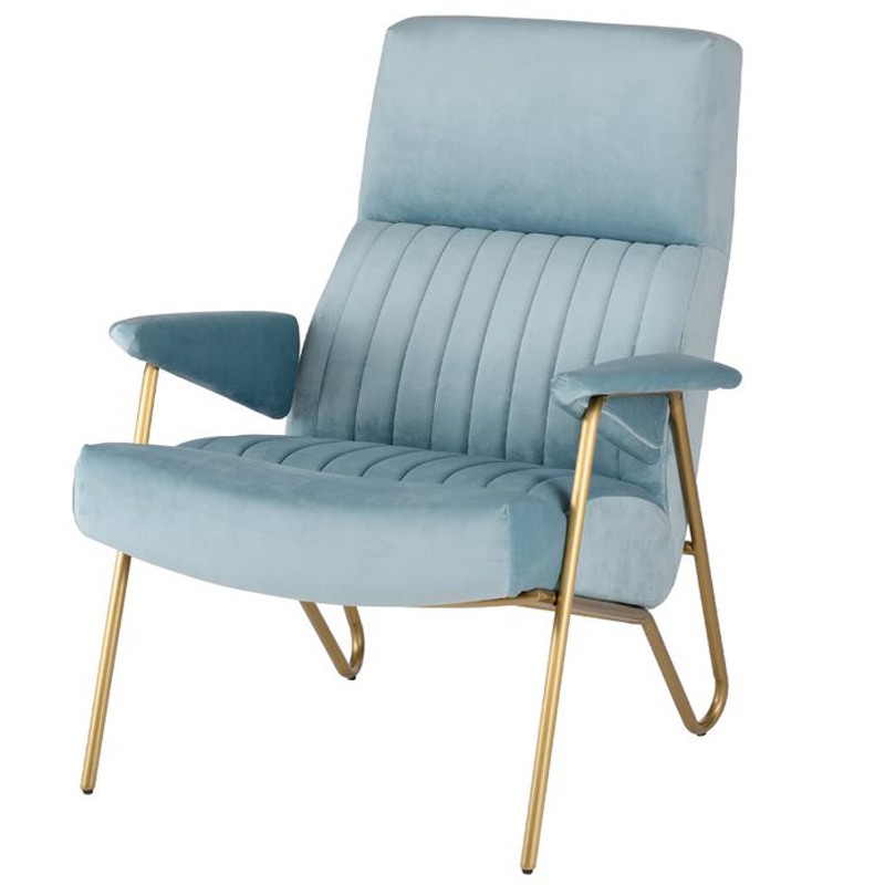 Кресло Solonar light blue Голубой Золотой Кресло Solonar light blue Голубой Золотой в Тюмени | Loft Concept