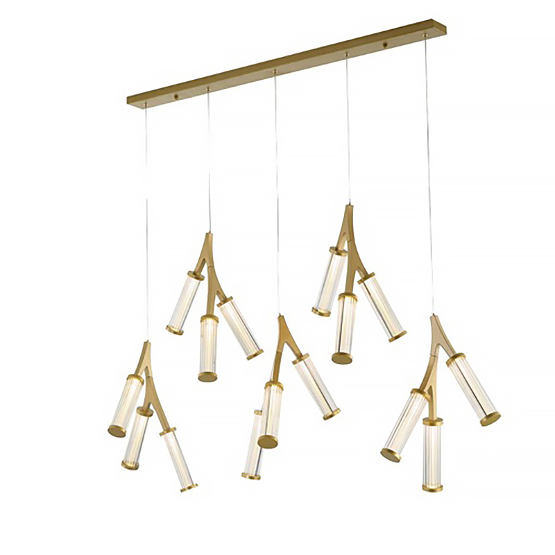 Люстра Cylinder Branches Chandelier Gold 15 Золотой Прозрачный Люстра Cylinder Branches Chandelier Gold 15 Золотой Прозрачный в Тюмени | Loft Concept