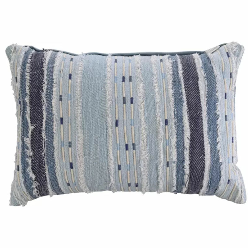 Подушка Blue Ikat stripes Синий Голубой Подушка Blue Ikat stripes Синий Голубой в Тюмени | Loft Concept