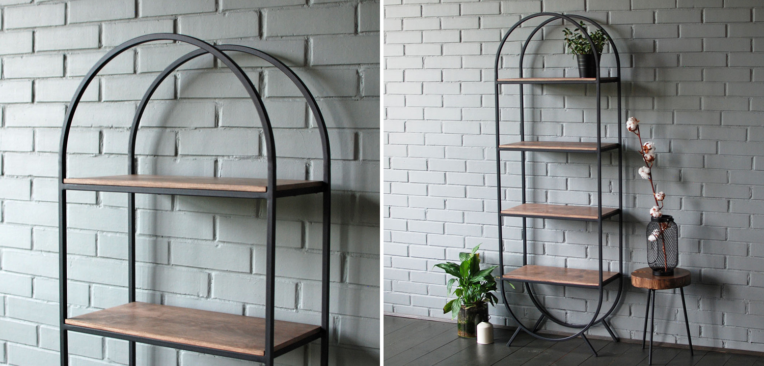 Стеллаж Lugo Industrial Metal Rust Black Rack - фото