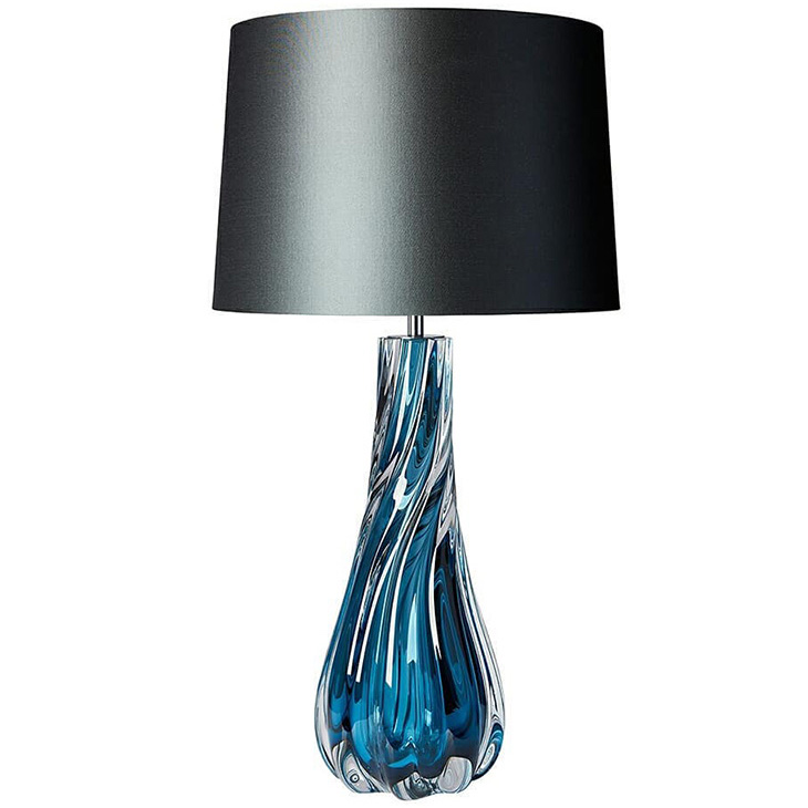 Настольная лампа Naiad Velvet Blue Table Lamp Черный Синий Настольная лампа Naiad Velvet Blue Table Lamp Черный Синий в Тюмени | Loft Concept