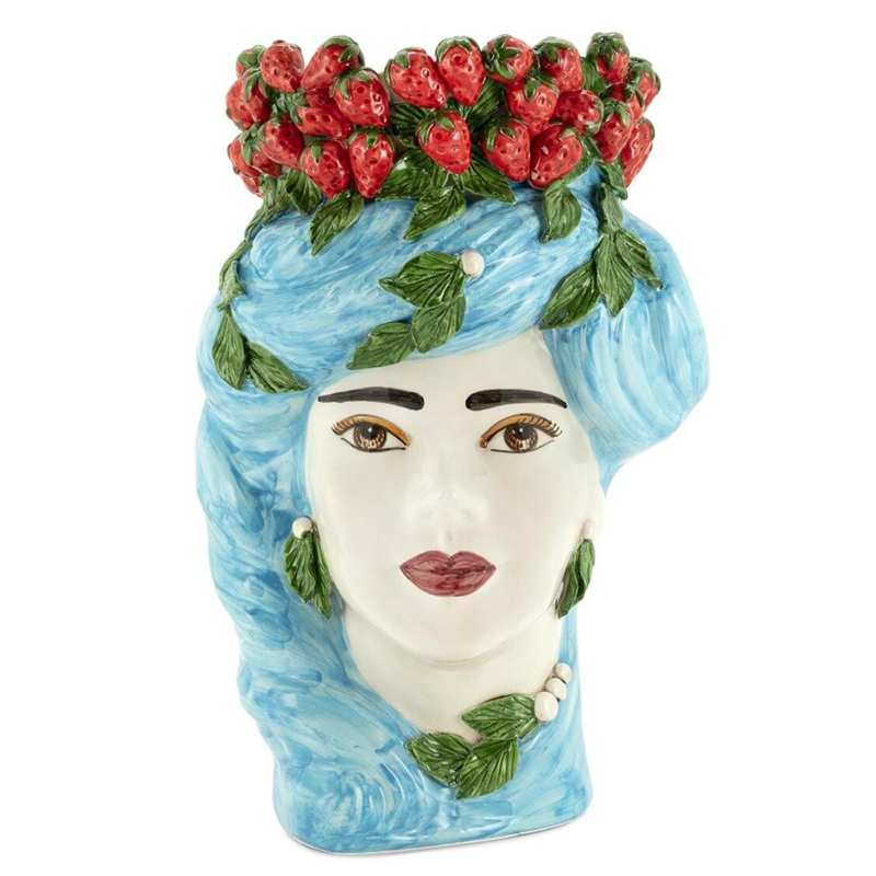 Ваза VASE STRAWBERRIES HEAD LADY BIG Blue Красный Голубой Ваза VASE STRAWBERRIES HEAD LADY BIG Blue Красный Голубой в Тюмени | Loft Concept