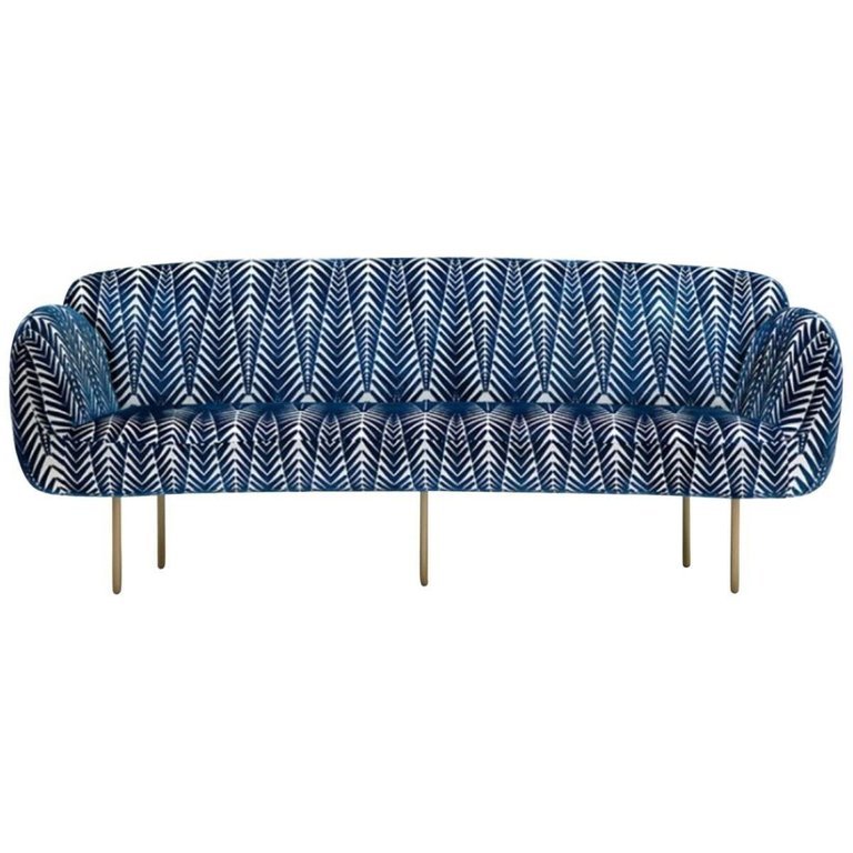 Диван Stardust Sofa by Nika Zupanc Белый Синий Латунь Диван Stardust Sofa by Nika Zupanc Белый Синий Латунь в Тюмени | Loft Concept