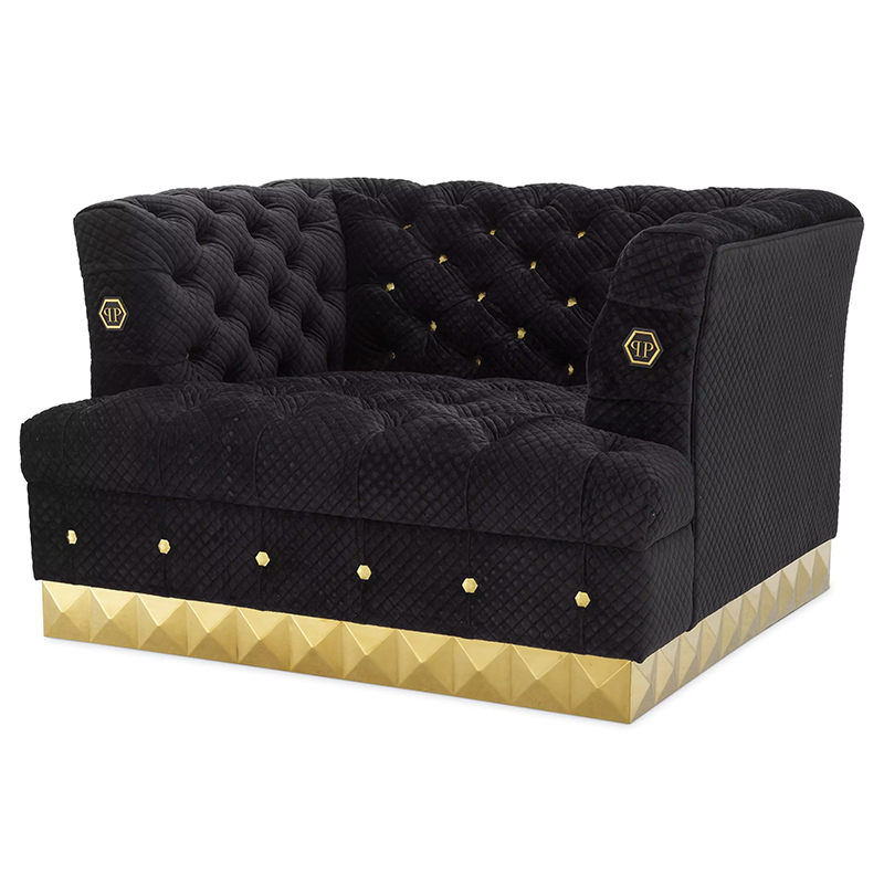 Кресло Philipp Plein Chair Rockstud Золотой Черный Кресло Philipp Plein Chair Rockstud Золотой Черный в Тюмени | Loft Concept