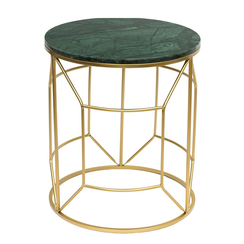 Приставной столик Decorative Table зелёный мрамор Золотой Зеленый в Тюмени | Loft Concept 