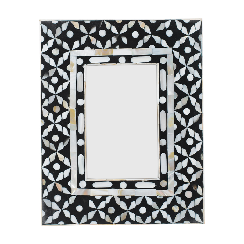 Рама для фото Bone Inlay Pearl Black S Черный Перламутровый Белый Рама для фото Bone Inlay Pearl Black S Черный Перламутровый Белый в Тюмени | Loft Concept