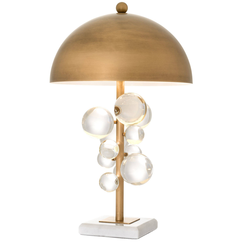 Настольная лампа Eichholtz Table Lamp Floral Латунь Античная полированная Прозрачное Стекло Белый Настольная лампа Eichholtz Table Lamp Floral Латунь Античная полированная Прозрачное Стекло Белый в Тюмени | Loft Concept