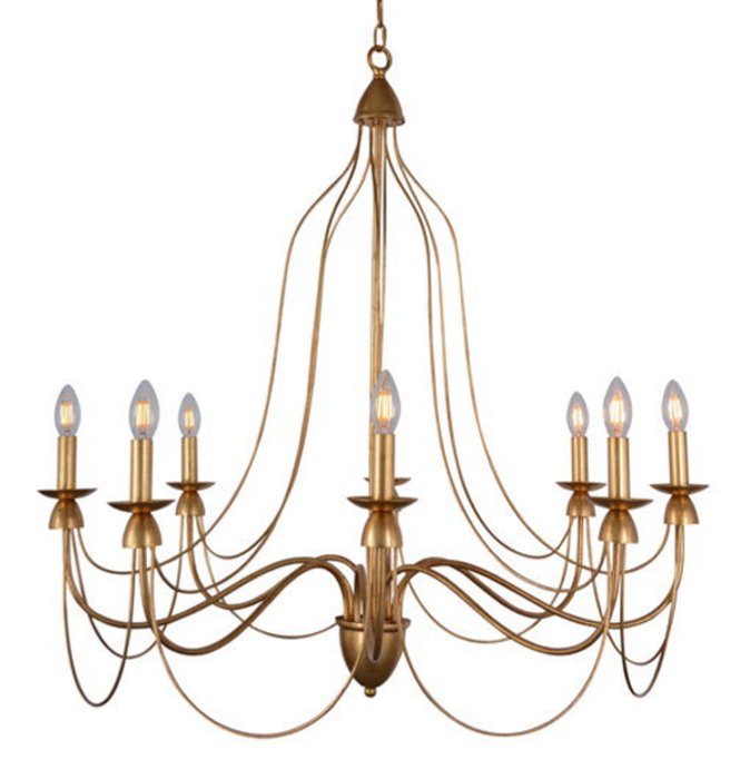 Люстра Wrought Iron Chandelier Золотой Люстра Wrought Iron Chandelier Золотой в Тюмени | Loft Concept