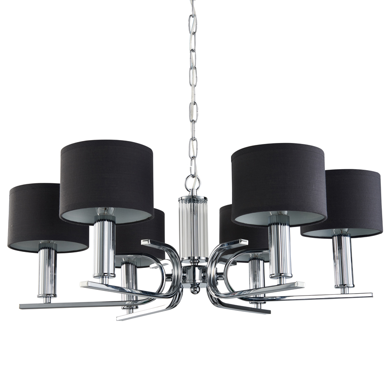 Люстра Yvette Chandelier 71 Хром Черный Прозрачный Люстра Yvette Chandelier 71 Хром Черный Прозрачный в Тюмени | Loft Concept