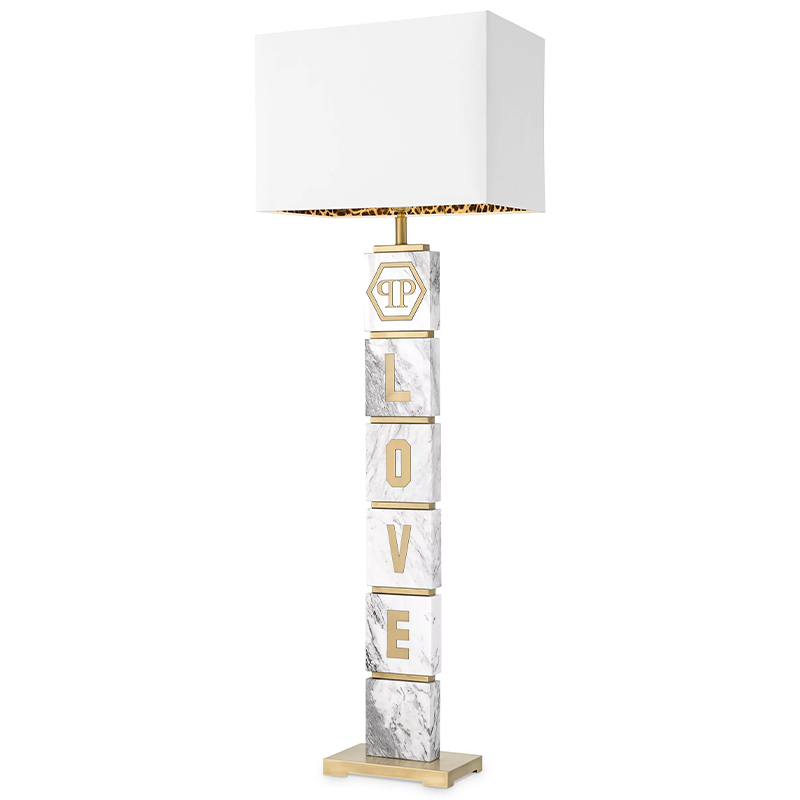Торшер Philipp Plein Floor Lamp King Белый Белый Мрамор Bianco Золотой Торшер Philipp Plein Floor Lamp King Белый Белый Мрамор Bianco Золотой в Тюмени | Loft Concept