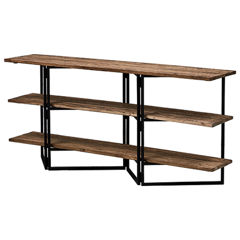 Стеллаж в стиле Лофт Luigi Loft 3 Shelves Rack Коричневый Черный Стеллаж в стиле Лофт Luigi Loft 3 Shelves Rack Коричневый Черный в Тюмени | Loft Concept
