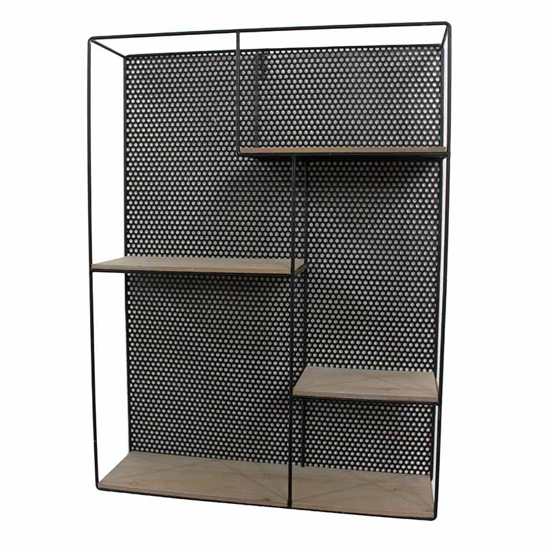Полка Perforation Loft Rectangle Shelf Бежево-серый Черный Полка Perforation Loft Rectangle Shelf Бежево-серый Черный в Тюмени | Loft Concept
