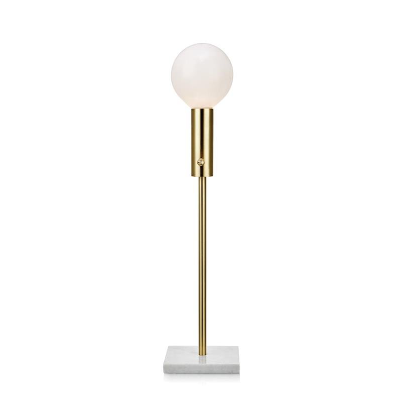 Настольная лампа Marble Top Brass Латунь Белый Настольная лампа Marble Top Brass Латунь Белый в Тюмени | Loft Concept