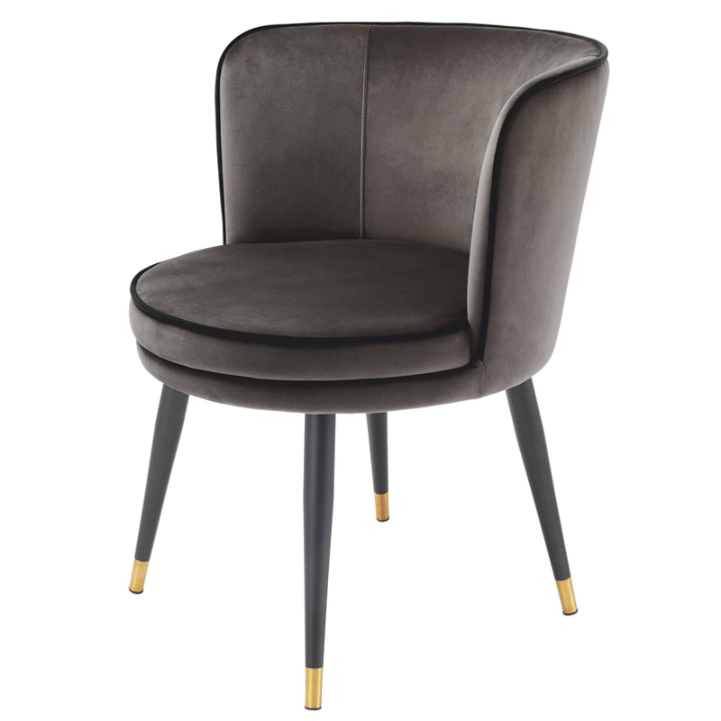 Стул Eichholtz Dining Chair Grenada grey Серый Черный Латунь Стул Eichholtz Dining Chair Grenada grey Серый Черный Латунь в Тюмени | Loft Concept