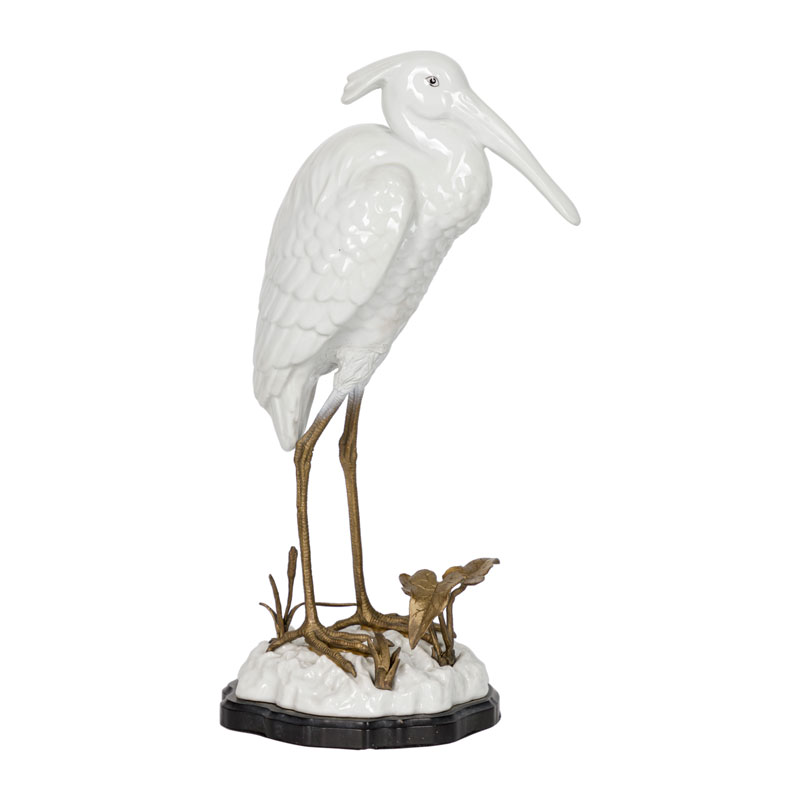 Статуэтка фарфоровая Цапля White heron Белый Бронза Статуэтка фарфоровая Цапля White heron Белый Бронза в Тюмени | Loft Concept