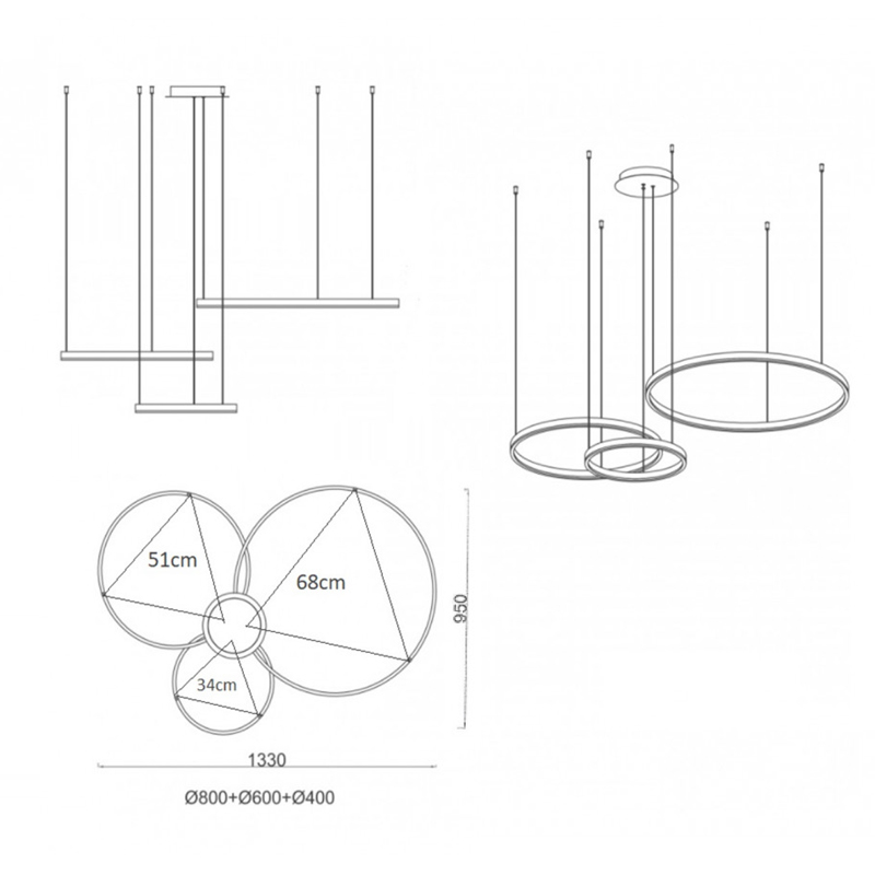 Люстра Crystal round chandelier Люстра 3 кольца Матовое Золото Люстра Crystal round chandelier Люстра 3 кольца Матовое Золото в Тюмени
