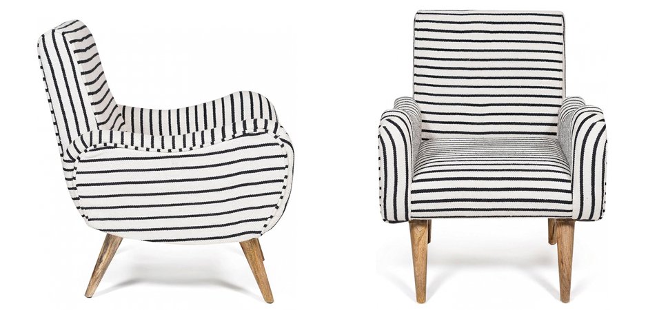 Кресло с подлокотниками Black and White Stripes Кресло с подлокотниками Black and White Stripes - Loft-Concept в Тюмени