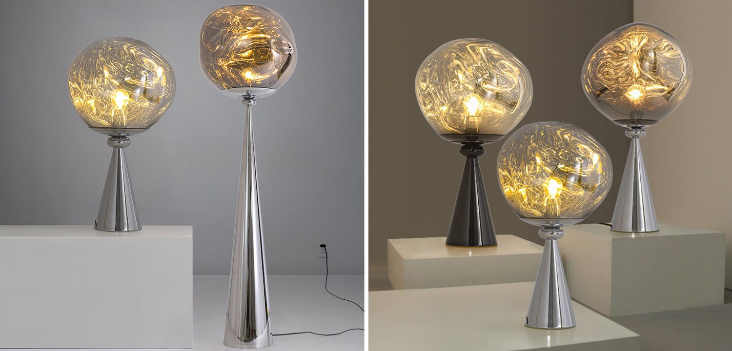 Настольная лампа Kaine Glass Metal Table Lamp - фото