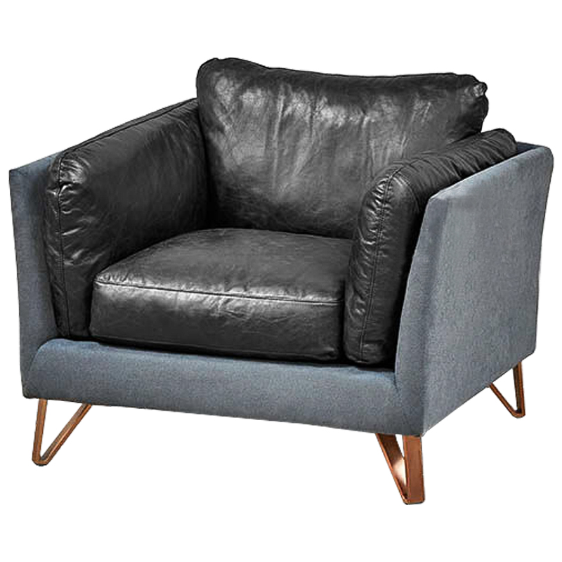 Кресло Freddie Armchair Графит Серо-голубой Медь Кресло Freddie Armchair Графит Серо-голубой Медь в Тюмени | Loft Concept
