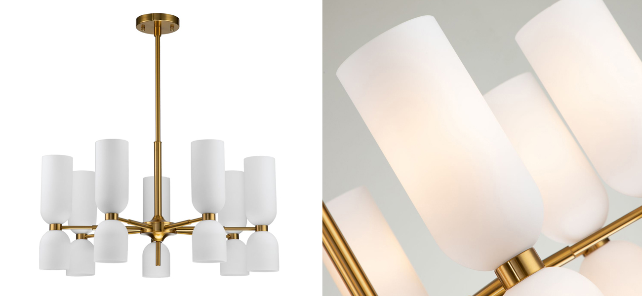 Люстра с плафонами из белого стекла Light Maker Studio 14 Ламп - фото