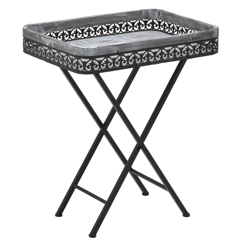Приставной стол Ramira Provence Table Дерево Серый Черный Приставной стол Ramira Provence Table Дерево Серый Черный в Тюмени | Loft Concept