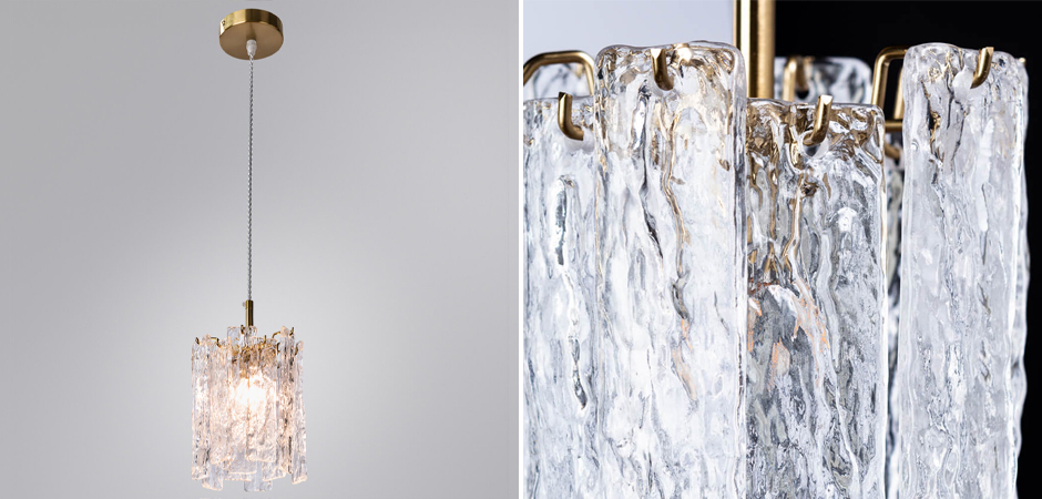 Подвесной светильник Iceberg Glass с Рельефным стеклом Подвесной светильник Iceberg Glass с Рельефным стеклом - Loft-Concept в Тюмени