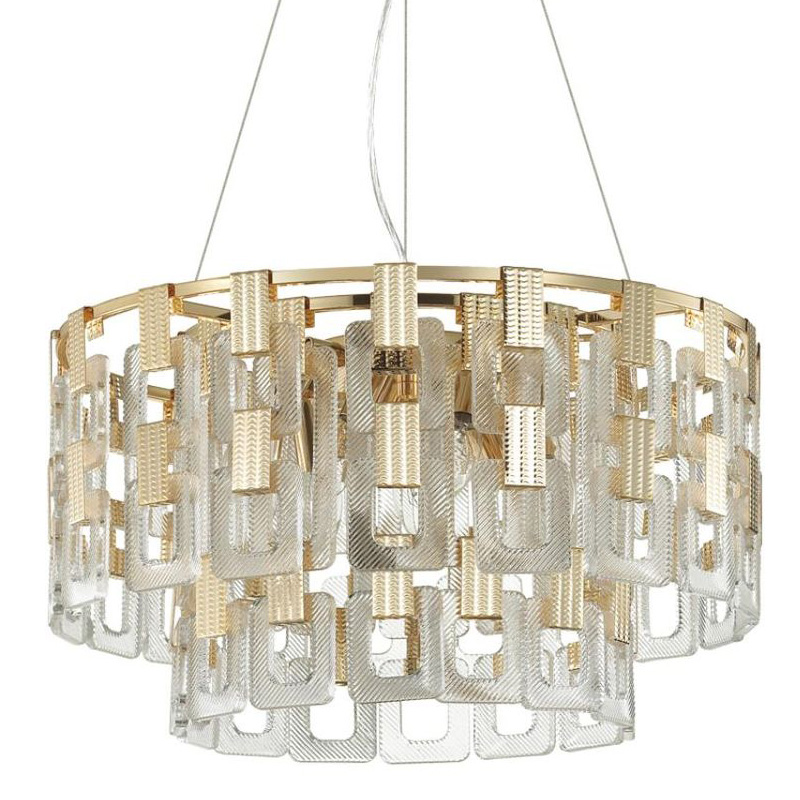 Люстра Ribbed Elements Pendant Round 52 Золотой Прозрачное Стекло Люстра Ribbed Elements Pendant Round 52 Золотой Прозрачное Стекло в Тюмени | Loft Concept