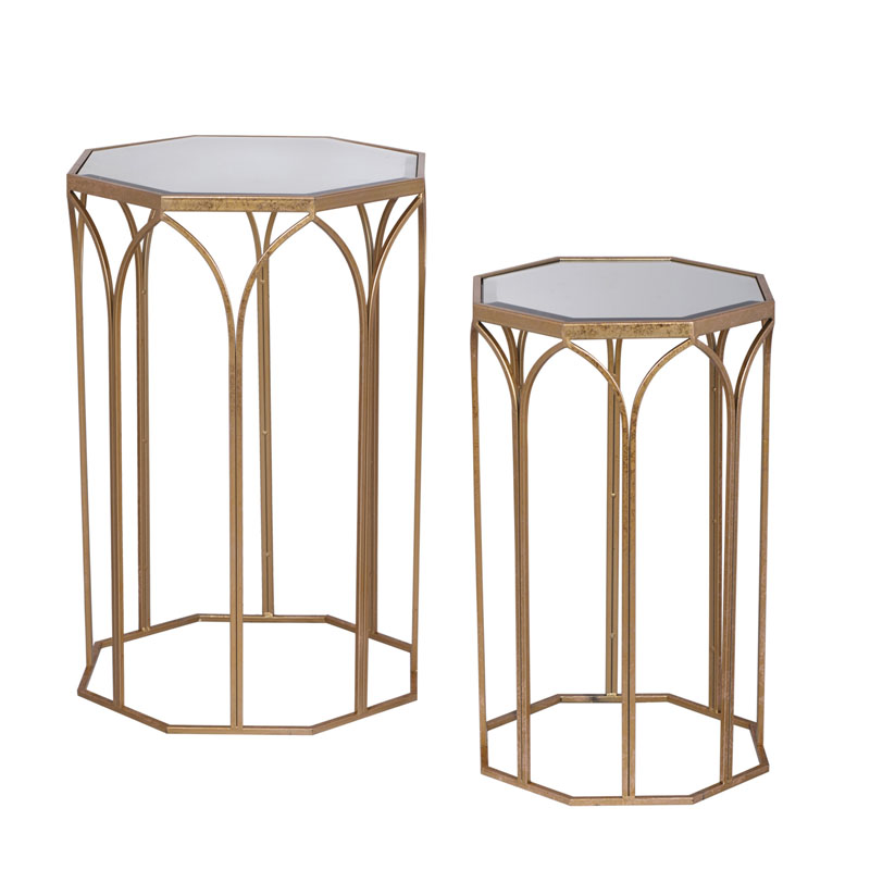 Комплект приставных столов Mirror Surface Table Бронза в Тюмени | Loft Concept 