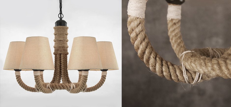 Люстра Rattan Chandelier Loft Rope Light Люстра Rattan Chandelier Loft Rope Light - Loft-Concept в Тюмени