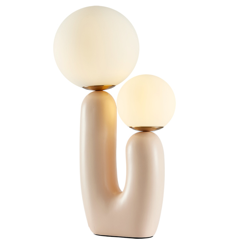 Настольная лампа Oo Lamp Белое матовое стекло Розовый пастельный Настольная лампа Oo Lamp Белое матовое стекло Розовый пастельный в Тюмени | Loft Concept