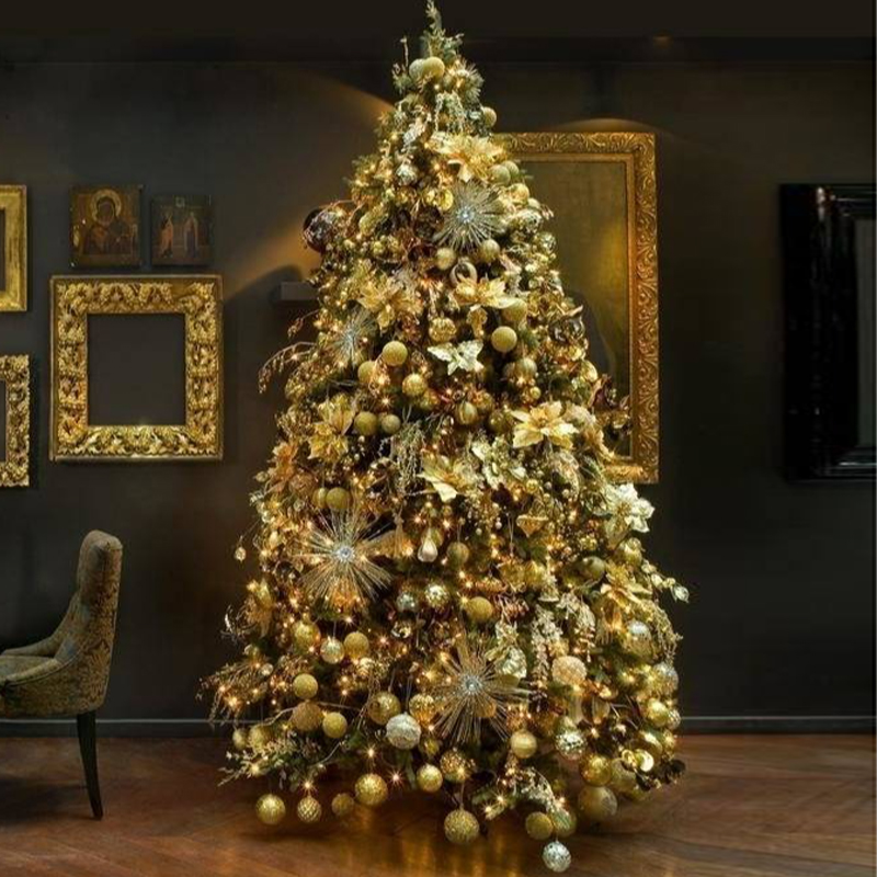 Дизайнерская Елка с Золотыми Новогодними игрушками Christmas Tree Golden Stars Золотой Зеленый Дизайнерская Елка с Золотыми Новогодними игрушками Christmas Tree Golden Stars Золотой Зеленый в Тюмени | Loft Concept