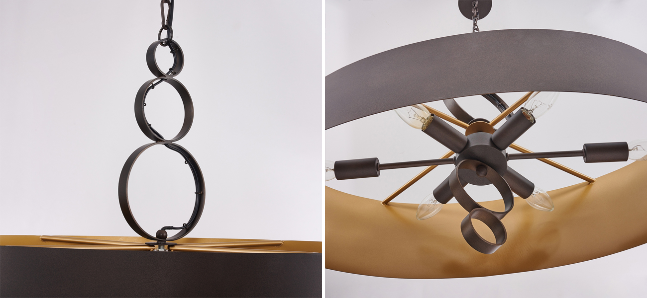 Золотисто-коричневая люстра Saturn 6 ламп - фото №1