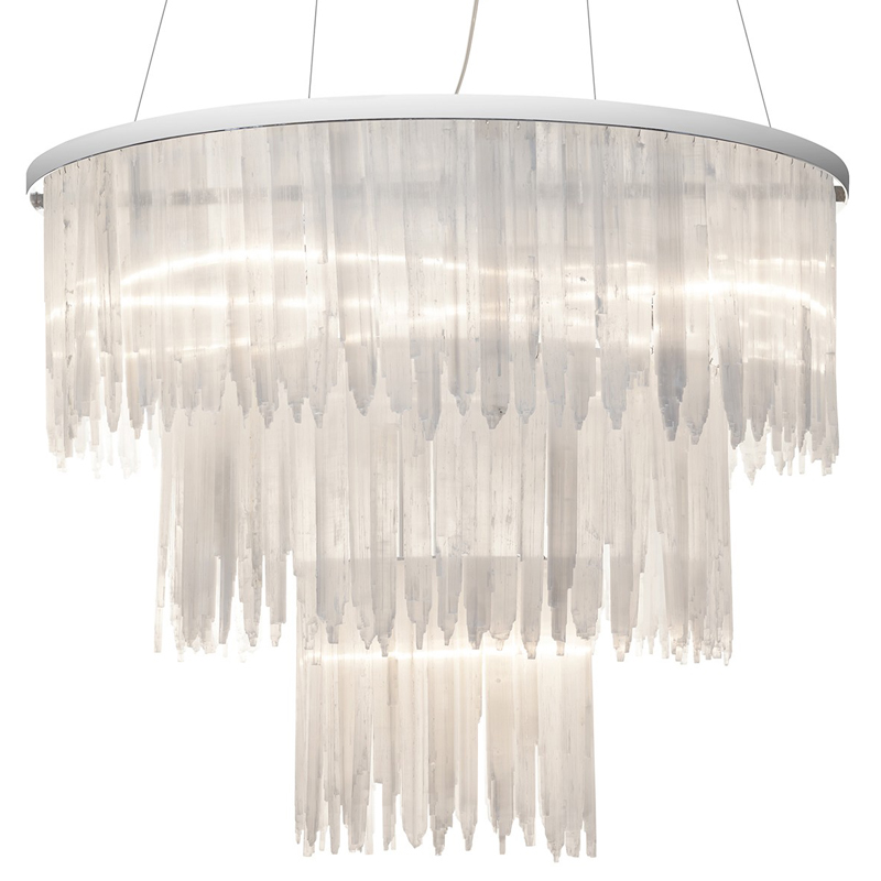 Люстра LAMP SELENITE ROUND chromium 85 Прозрачный белый Хром Люстра LAMP SELENITE ROUND chromium 85 Прозрачный белый Хром в Тюмени | Loft Concept