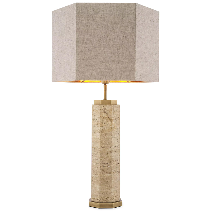 Настольная лампа Eichholtz Table Lamp Newman Бежево-серый Серый Латунь Настольная лампа Eichholtz Table Lamp Newman Бежево-серый Серый Латунь в Тюмени | Loft Concept