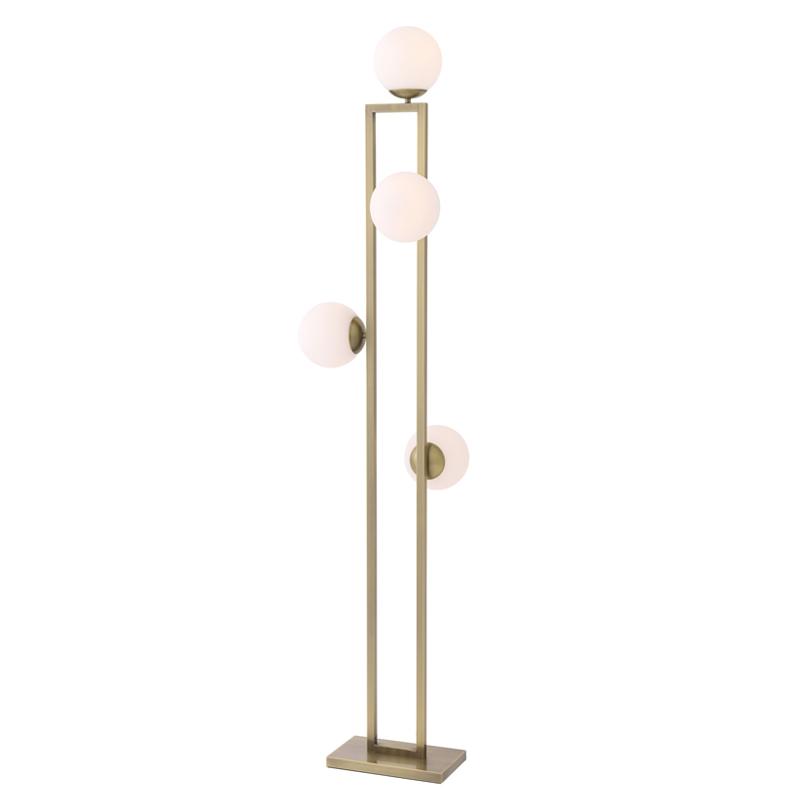 Торшер Eichholtz Floor Lamp Pascal brass Латунь Белый Торшер Eichholtz Floor Lamp Pascal brass Латунь Белый в Тюмени | Loft Concept