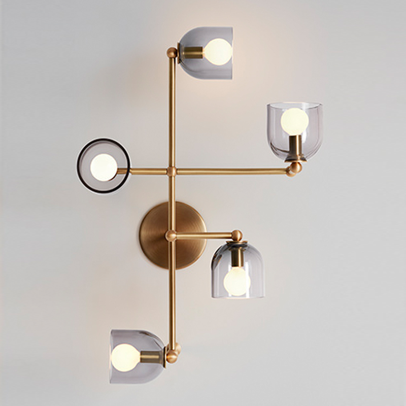 Бра Edie Sconce smok Латунь Стекло Смок Бра Edie Sconce smok Латунь Стекло Смок в Тюмени | Loft Concept