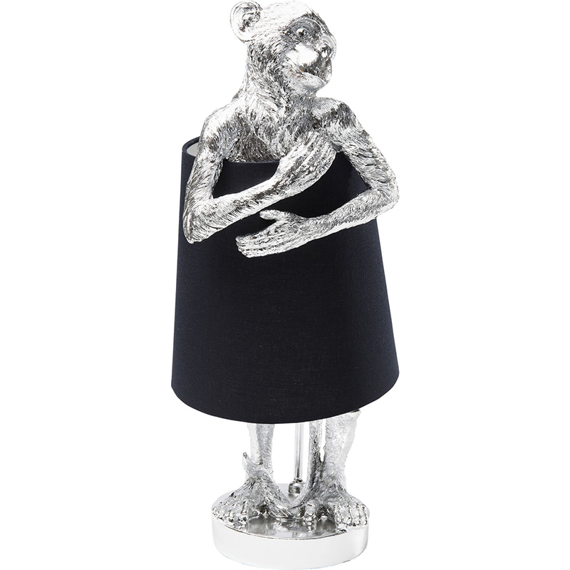 Настольная лампа Silver Monkey Hugging Lampshade Серебряный Черный Настольная лампа Silver Monkey Hugging Lampshade Серебряный Черный в Тюмени | Loft Concept