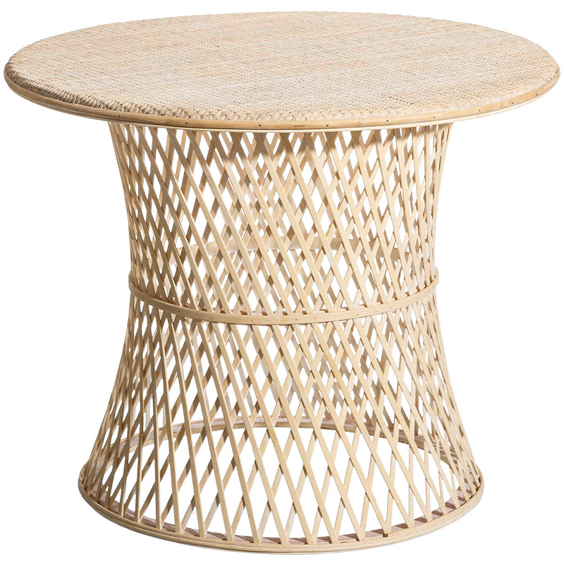 Круглый приставной стол из бамбука Woven Bamboo Side Table Бежевый Круглый приставной стол из бамбука Woven Bamboo Side Table Бежевый в Тюмени | Loft Concept