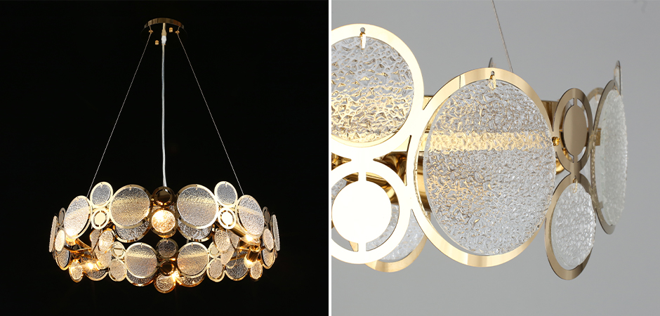 Люстра с рельефным стеклом Golden Circles Люстра с рельефным стеклом Golden Circles - Loft-Concept в Тюмени