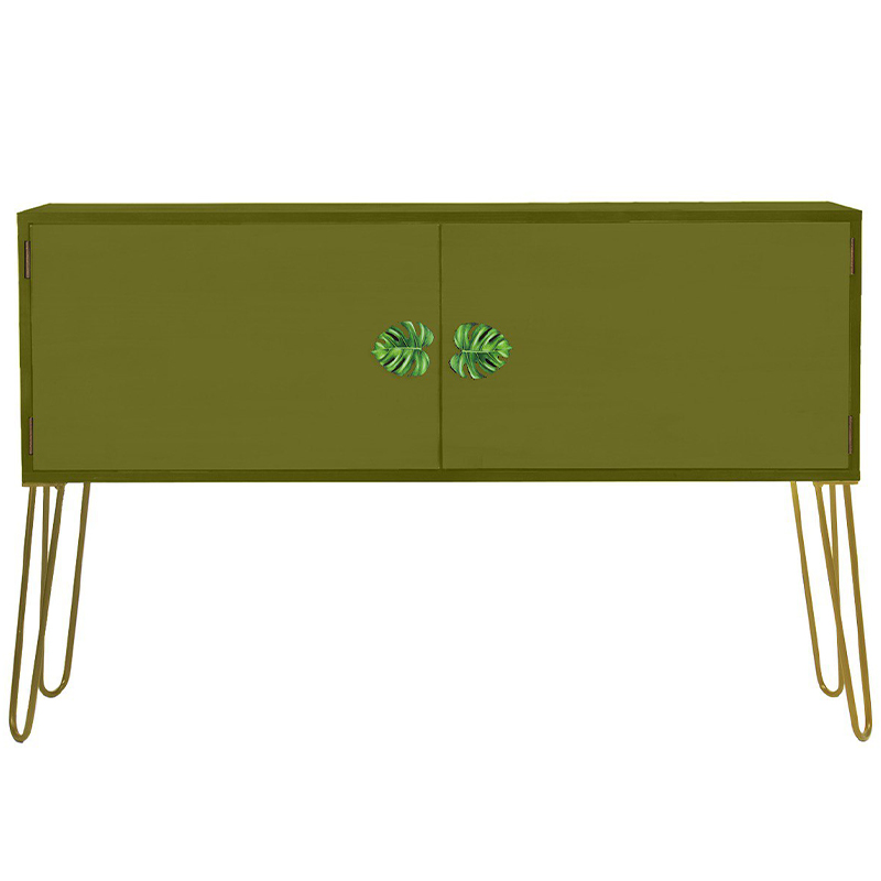 Комод длинный Monstera Green Chest of Drawers Зеленый Оливковый Комод длинный Monstera Green Chest of Drawers Зеленый Оливковый в Тюмени | Loft Concept