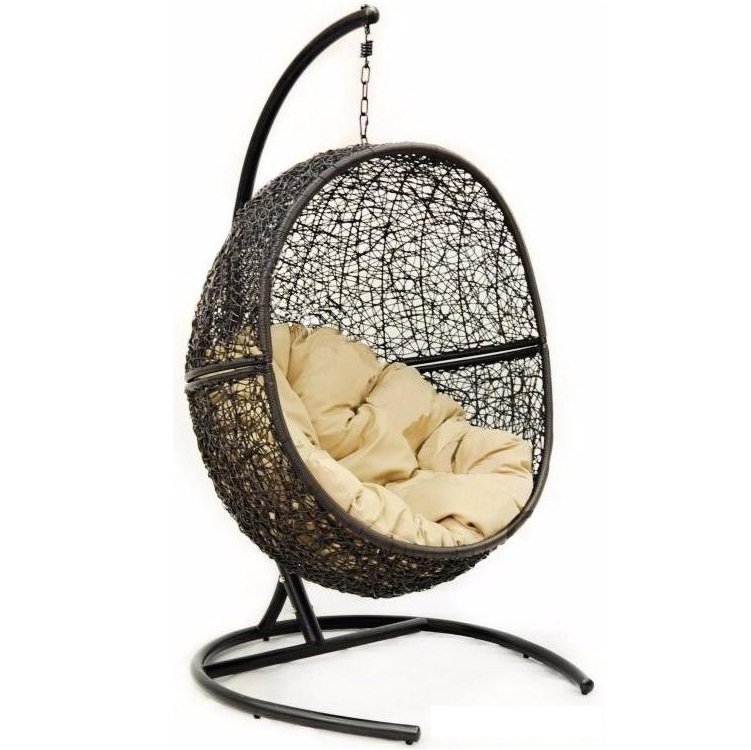 Подвесное уличное кресло Egg Cage Коричневый Кремовый Подвесное уличное кресло Egg Cage Коричневый Кремовый в Тюмени | Loft Concept