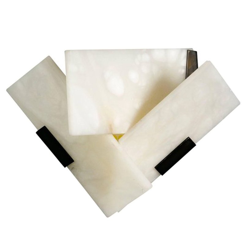 Бра Pierre Chareau Manner Large Fly 3 Alabaster Sconces Белый Мрамор Bianco Черный Бра Pierre Chareau Manner Large Fly 3 Alabaster Sconces Белый Мрамор Bianco Черный в Тюмени | Loft Concept