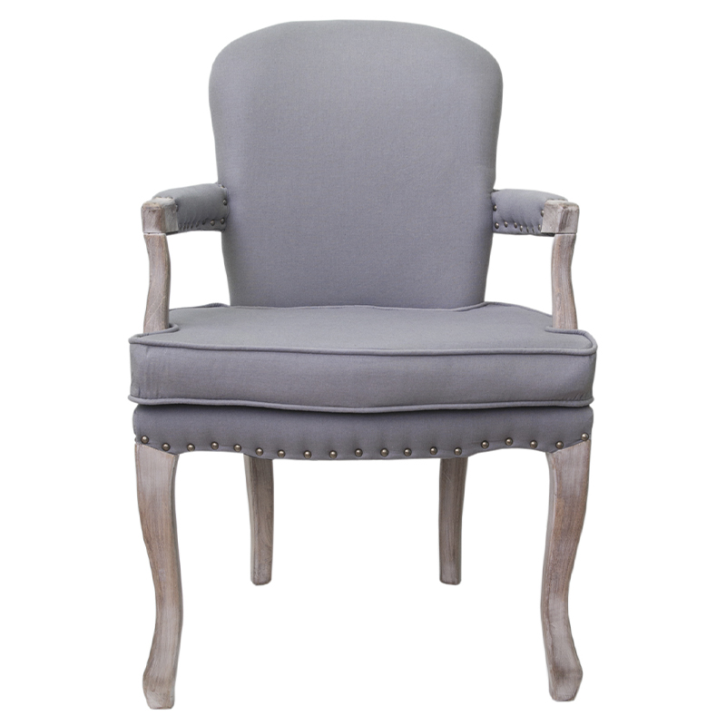 Кресло Aubrey Classical Armchair grey flax Серый Коричневый Кресло Aubrey Classical Armchair grey flax Серый Коричневый в Тюмени | Loft Concept