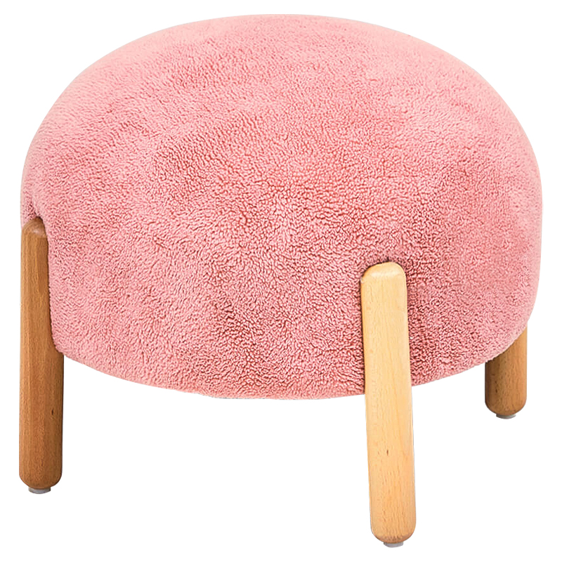 Пуф круглый на деревянных ножках Ralfie Pouf Pink Розовый Древесина Пуф круглый на деревянных ножках Ralfie Pouf Pink Розовый Древесина в Тюмени | Loft Concept