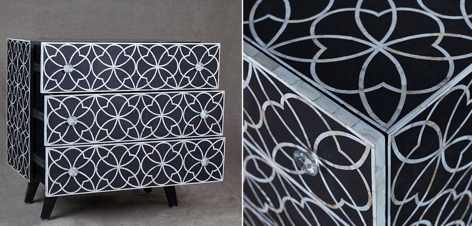 Комод с инкрустацией костью Inlaid Bone Flower Geometry Комод с инкрустацией костью Inlaid Bone Flower Geometry - Loft-Concept в Тюмени